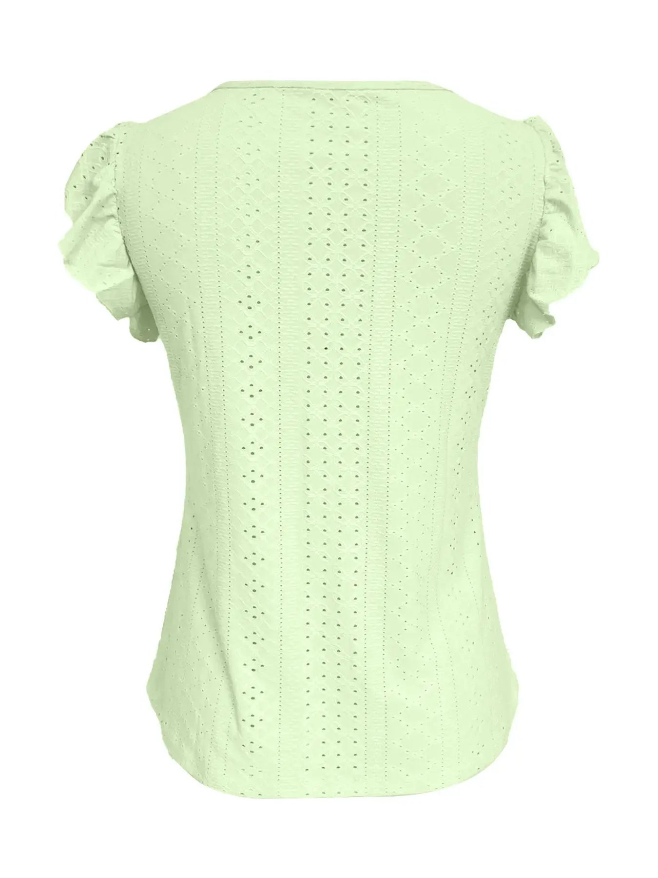 Simples Market women's lime green eyelet short-sleeve blouse