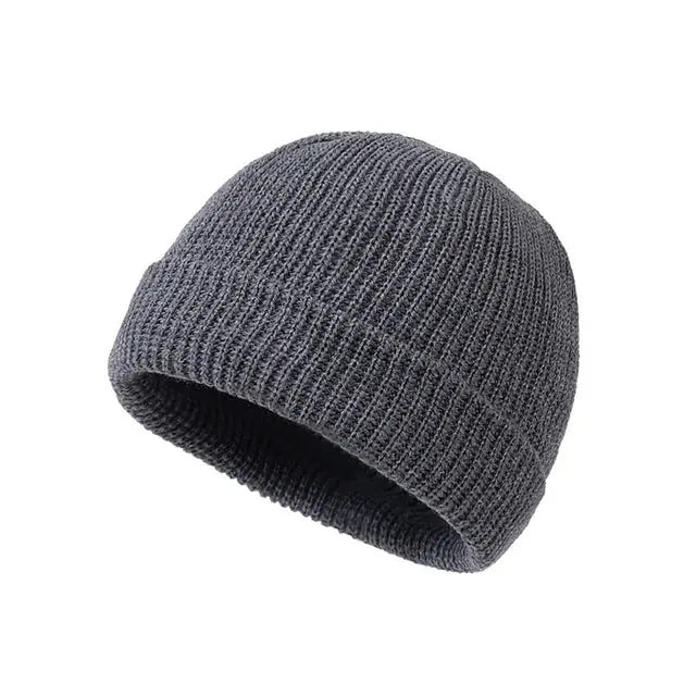 Rimiut Unisex Knitted Beanie Hat Wool Winter Cap Warm Solid Color Fashionable Autumn Men Women