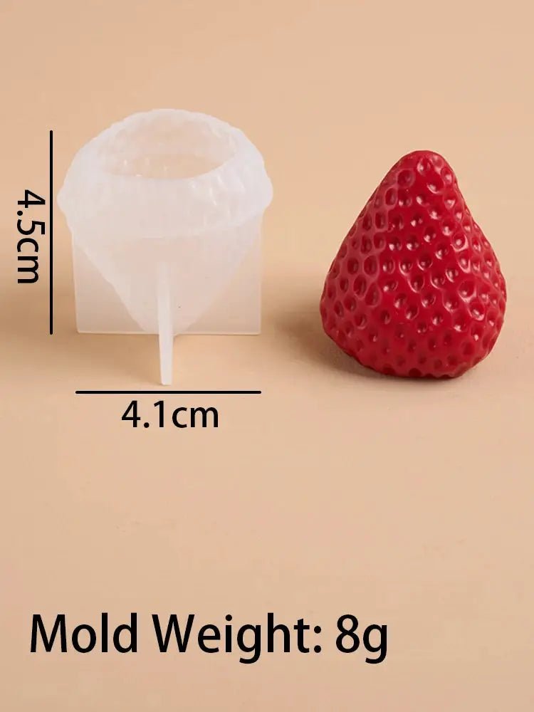 3D Strawberry Aromatherapy Candle Silicone Mold DIY Handmade Romantic Scented For Valentines Day Party Home Decor Gift - Simples Market