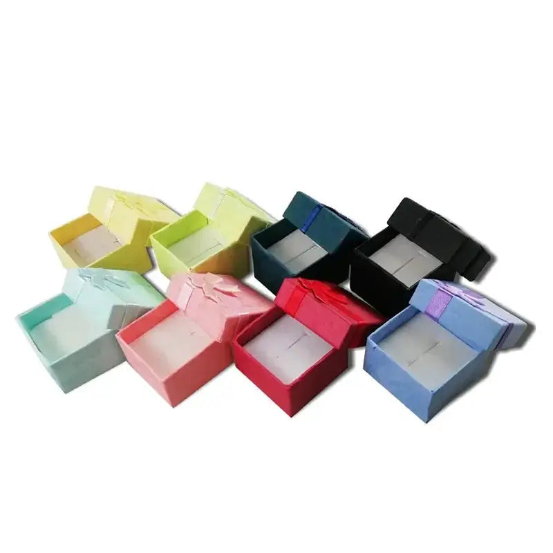 12 Pack Paper Jewelry Boxes Multi Color Gift Packaging For Earrings And Rings 4 By 4 By 3 Cm Wholesale