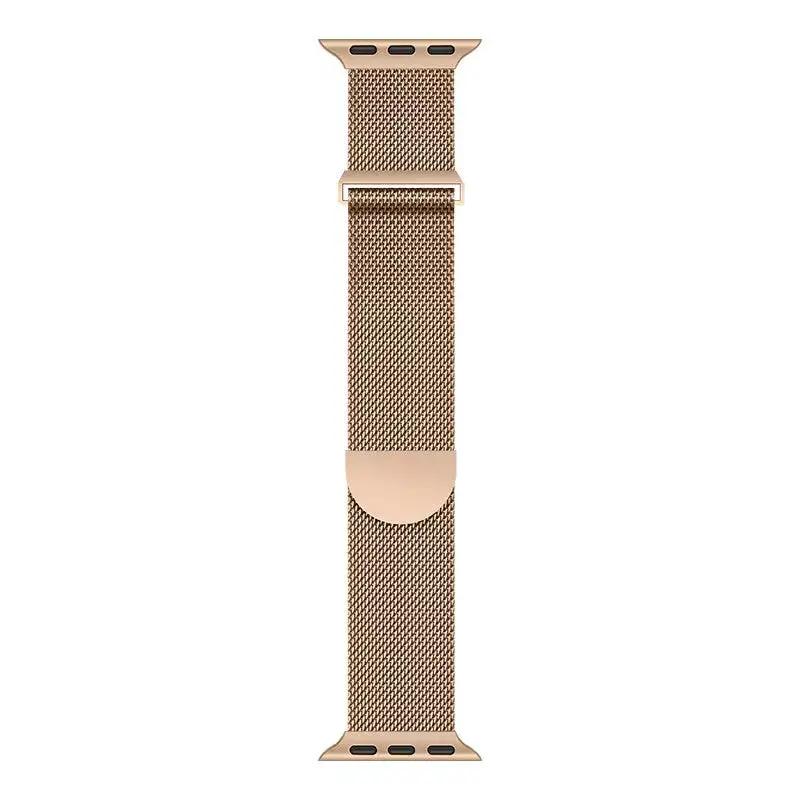 Simples Market rose-gold metal Milanese strap for Apple Watch band, magnetic adjustable bracelet