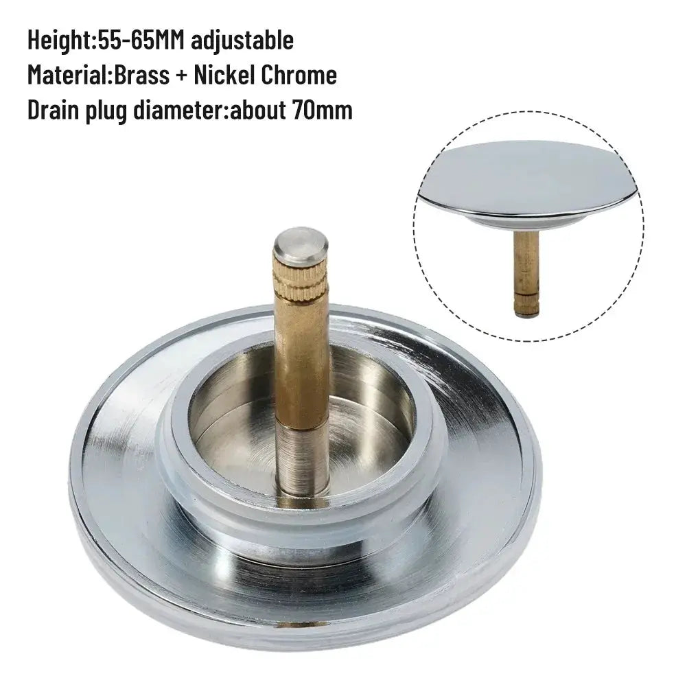 70mm bathtub drain stopper with chrome-plated brass stem, Simples Market