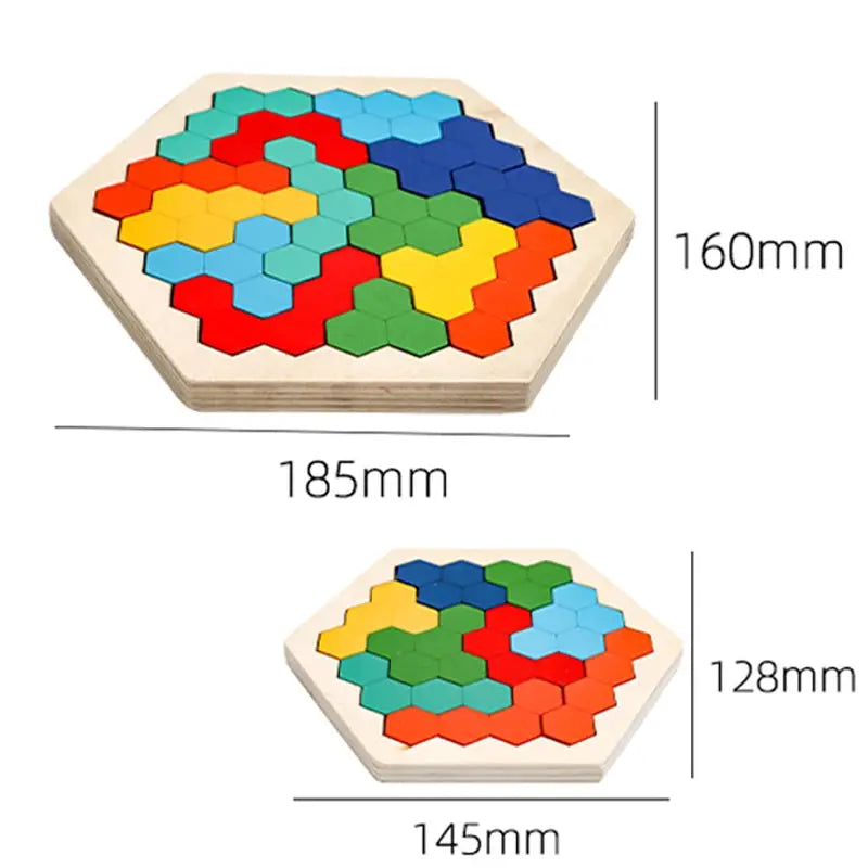 Colorful 3D Wooden Tangram Puzzle For Kids Educational Math Jigsaw Game Preschool Imagination Toys
