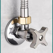 Stainless steel triangle valve faucet accessory by Simples Market with brass nut and chrome escutcheon