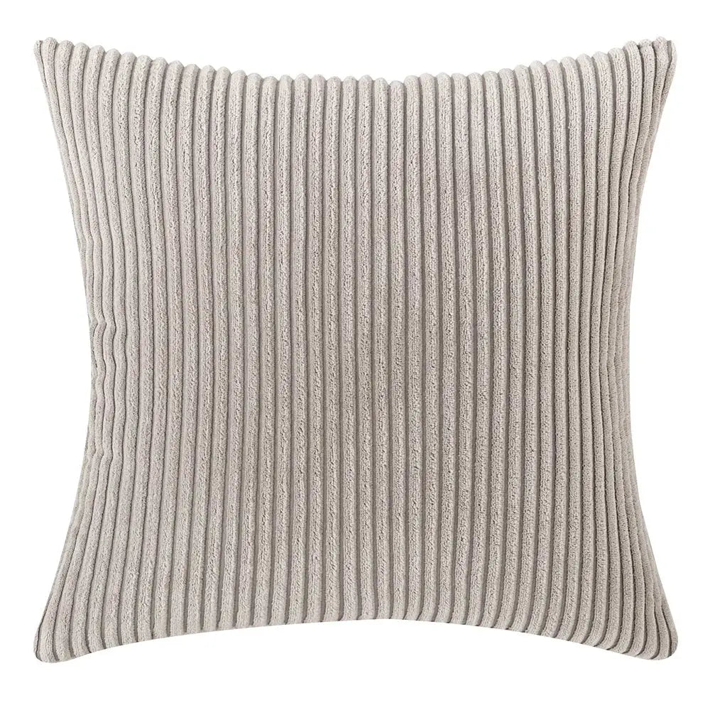 Pillow cover lilac pink soft corduroy striped for couch sofa or bed decor