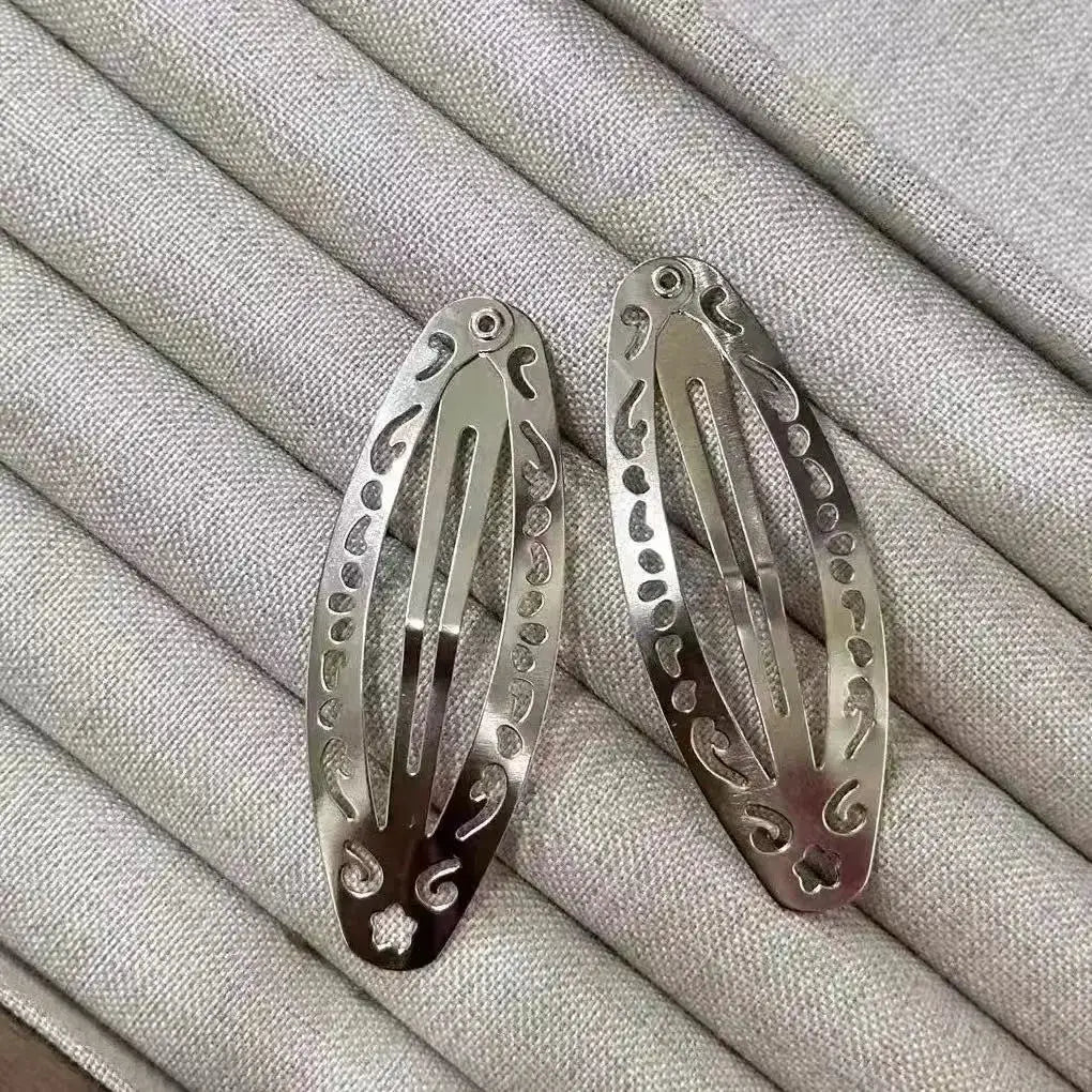 GlamEdge Y2K Style Metal Hair Clips Set 4 Durable Alloy For Everyday Edge Styling
