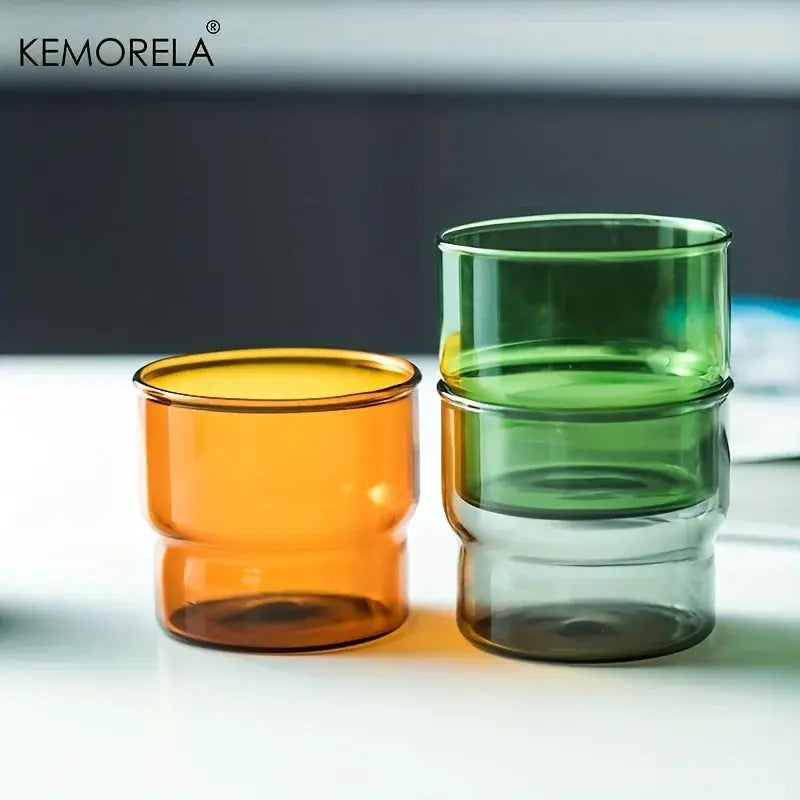 Kemorela 290ml Origami Style Glass Cup Heat Resistant Vintage Drinkware For Coffee Tea Wine Beer And Smoothies