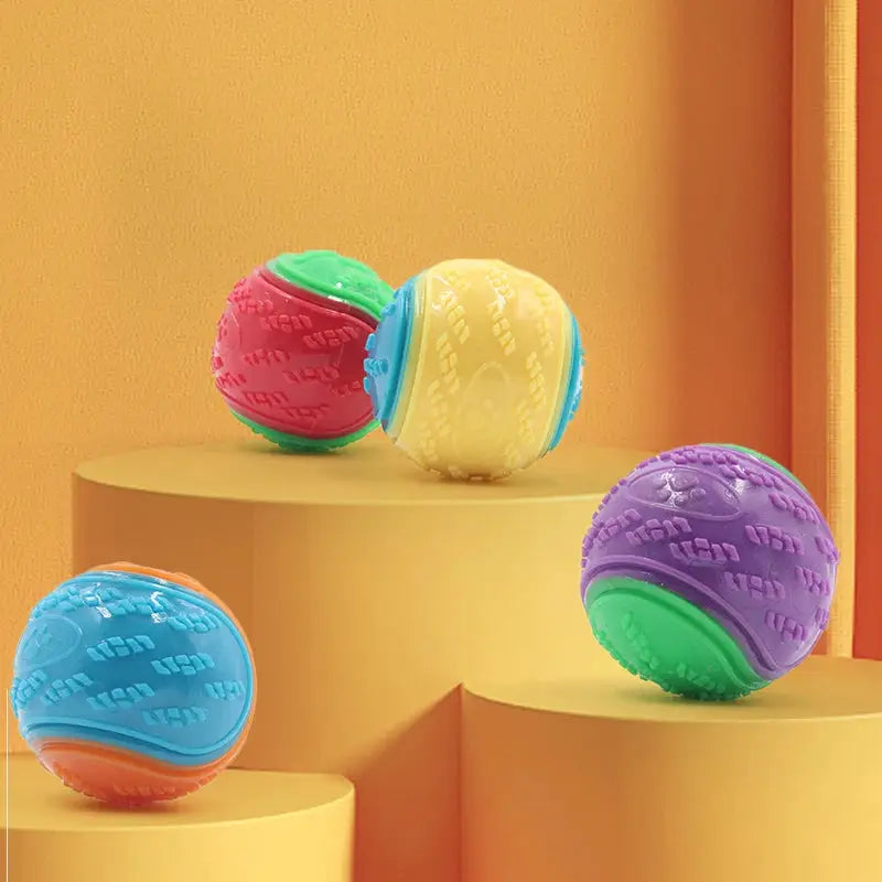 Dogs Interactive Toys Soft TPR Ball Squeaky Bite Resistant For Pet Teeth Cleaning
