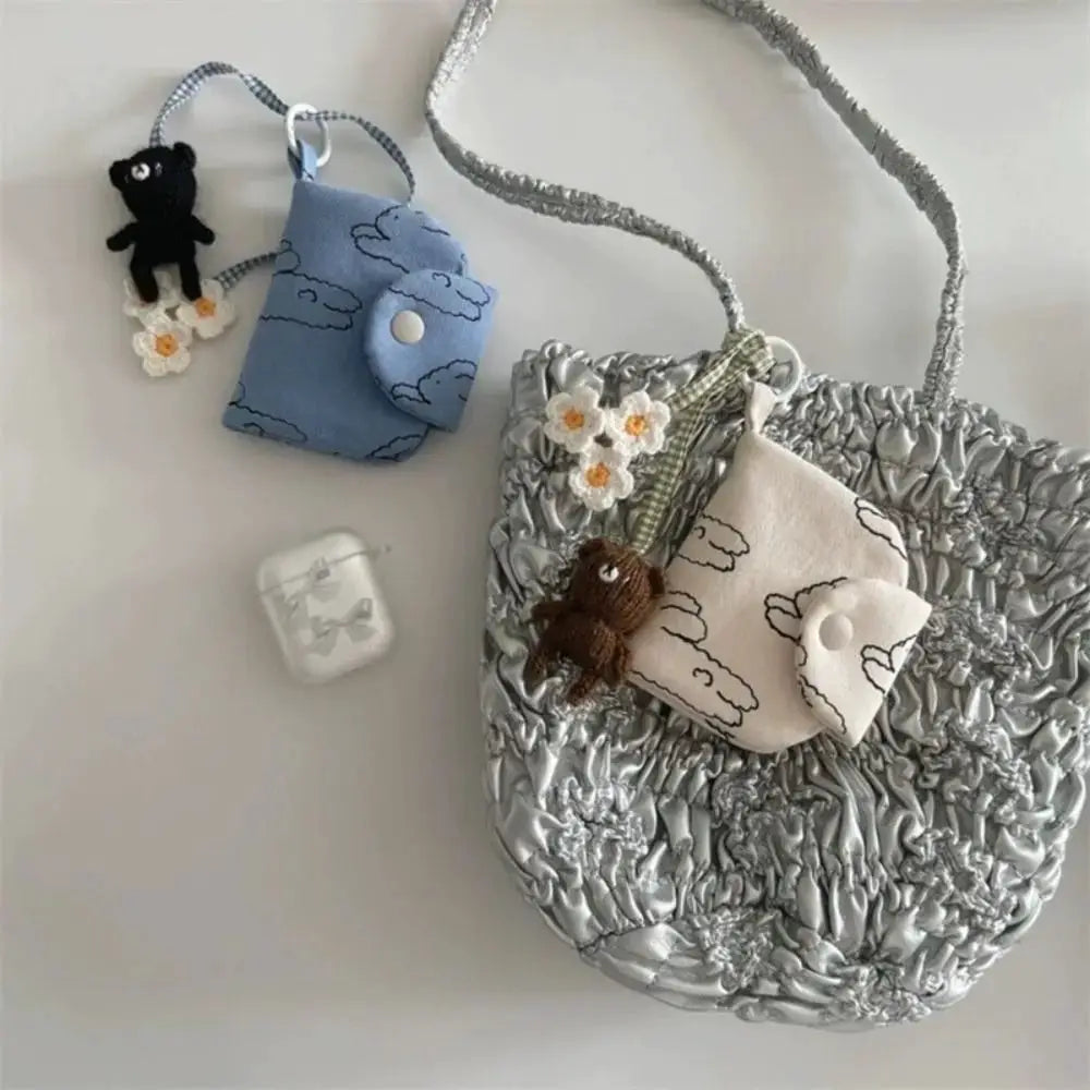 Cute Student Coin Purse Card Holder Floral Korean Fashion Wallet for Girls Portable Small Storage Bag