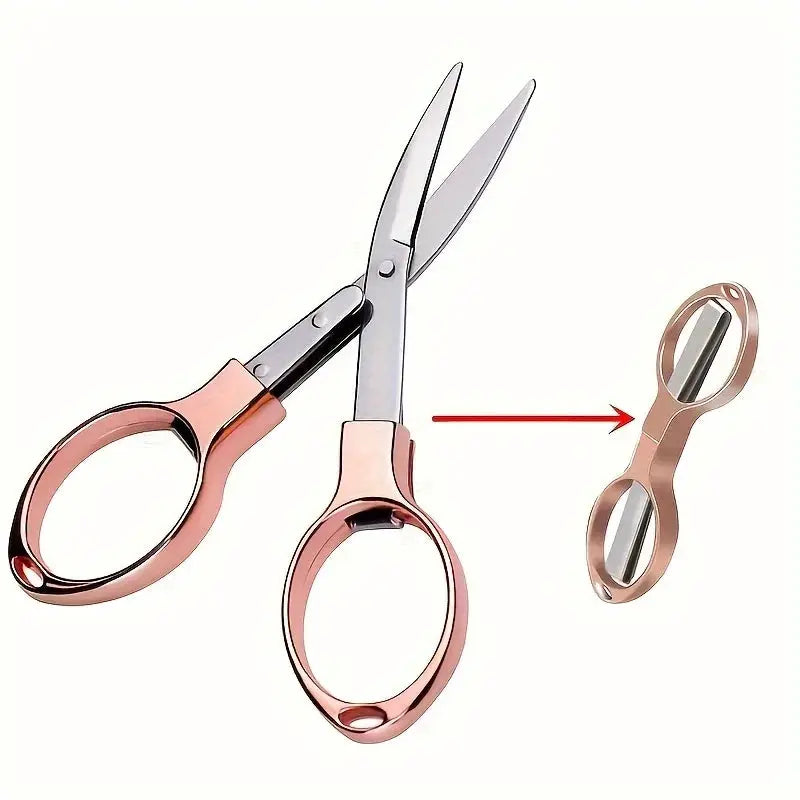 1 Piece Versatile Stainless Steel Folding Scissors Retractable Portable for Travel Outdoor Daily Needs
