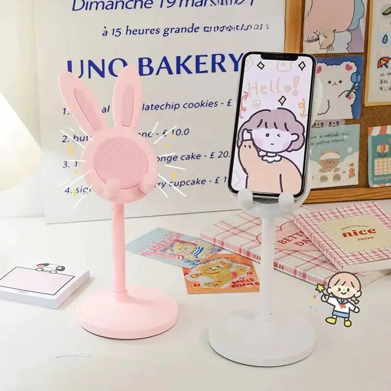 Rabbit Shaped Desktop Phone Stand With Adjustable Height And Tilt For Hands Free Viewing