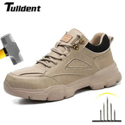 Men Safety Shoes Steel Wire Rotary Buckle Indestructible Work Sneakers Anti Smash Anti Puncture
