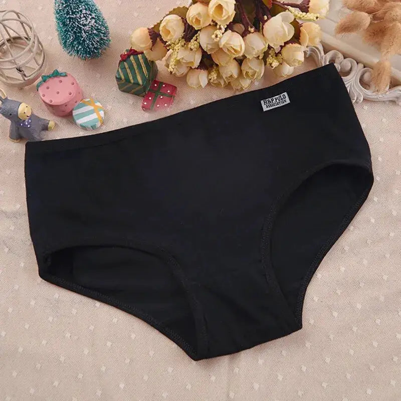 Simples Market women's cotton black briefs, breathable underwear