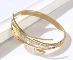 Stainless Steel Zirconia Bracelet For Women Fashion Jewelry Bangles Elegant Accessory