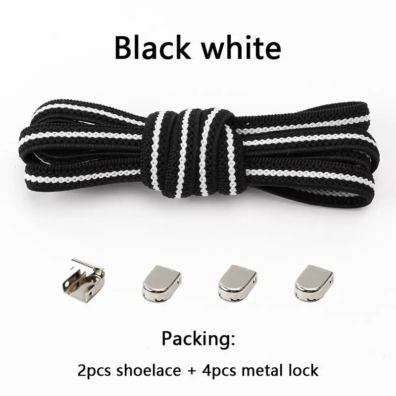 FlexFit No Tie Elastic Shoelaces One Size Fits All Adults And Kids Quick Slip On Shoes
