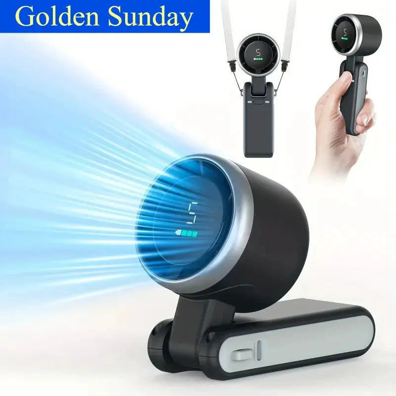 3 In 1 Portable Fan With 5 Speed Settings 3600mAh Rechargeable Battery USB Charging Travel Mini Fan