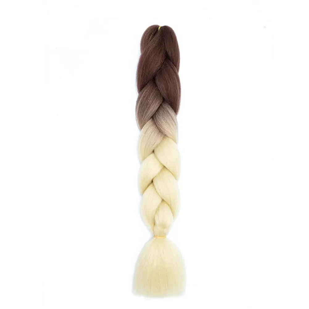 Simples Market 24-inch jumbo synthetic braiding hair extension, afro ombre from dark brown to blonde