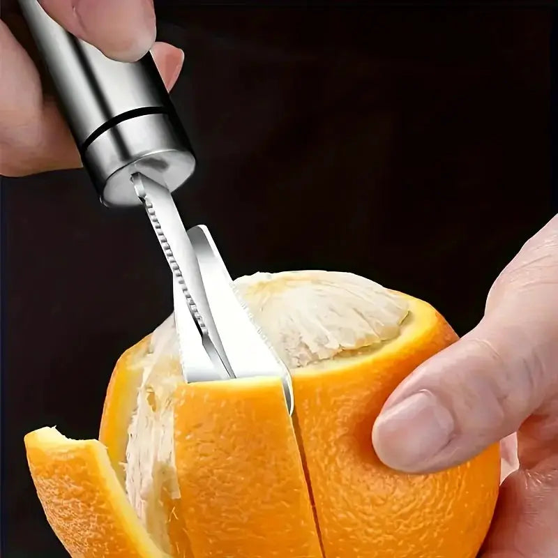 Stainless Steel Citrus Peeler With Handle Orange Lemon Peeler Kitchen Gadget For Home And Restaurant