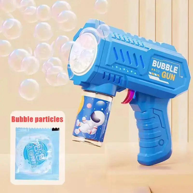 Fully Automatic Bubble Gun Rocket Blower for Kids with Bubble Liquid Endless Outdoor Bubbles Toy Gift