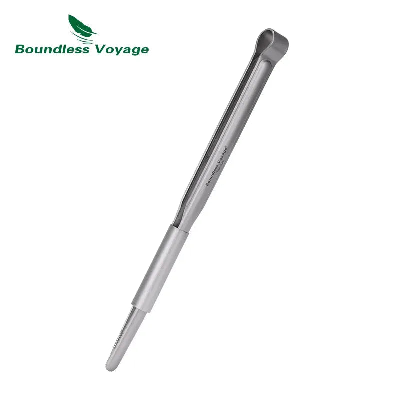 Boundless Voyage Titanium BBQ Tongs Ultralight Food Clip Heat Resistant Rustproof Grilling Ti1014T