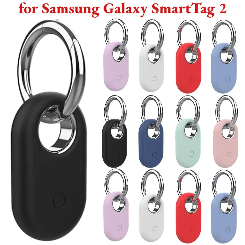 Samsung Galaxy SmartTag 2 Locator Tracker Case With Keychain Anti Scratch Protective Silicone Skin Shockproof Cover