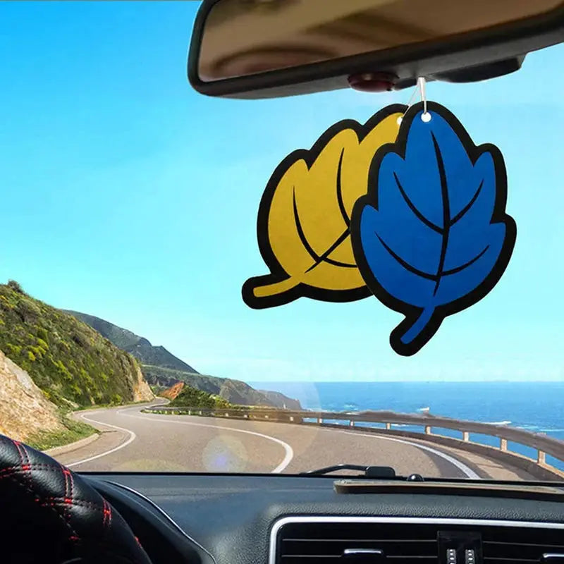 6 Piece Car Air Fresheners Tea Paper Natural Vanilla Perfume Fragrance Leaf Shape Auto Hanging Interior Accessories