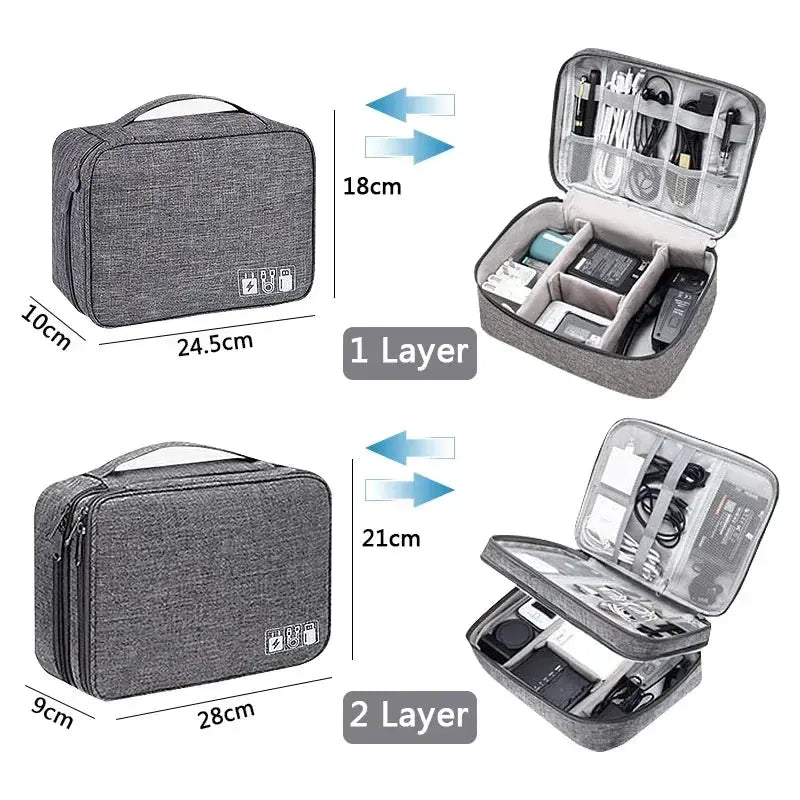 JetGuard Digital Organizer Pro Waterproof Travel Case Large Capacity For Cables Chargers And Accessories