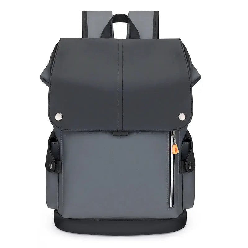 USB charging urban backpack by Simples Market, gray and black waterproof laptop rucksack for business and outdoor use
