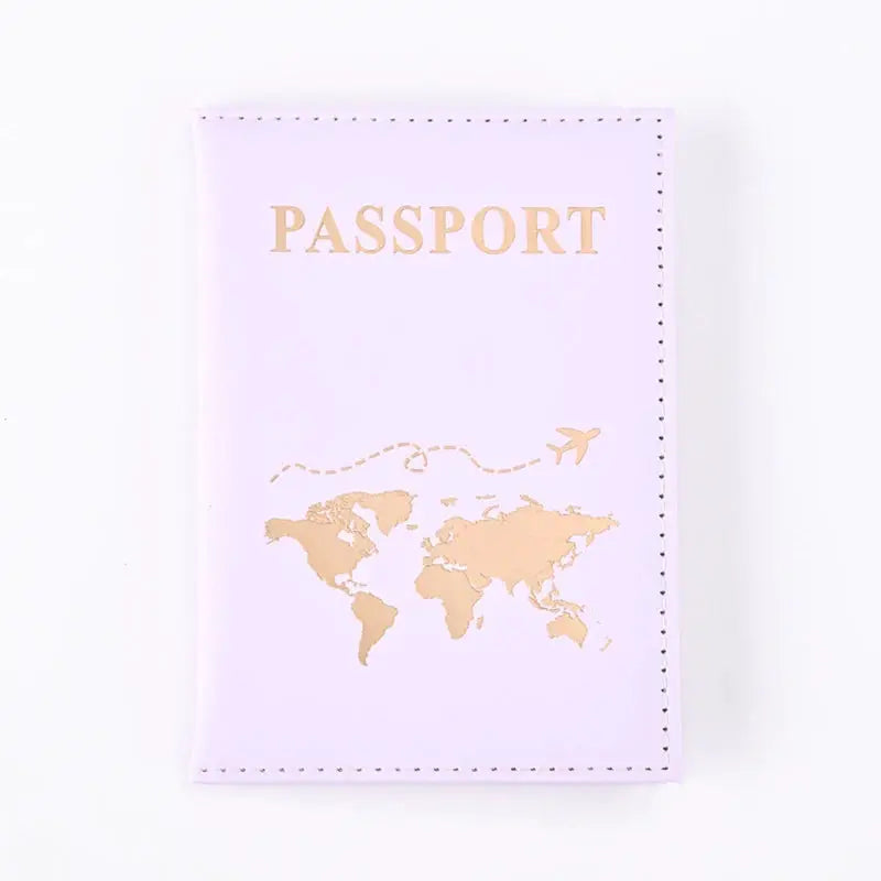 World Pattern Passport Holder PU Leather Protective Cover Travel Wallet Card Case Unisex Gift