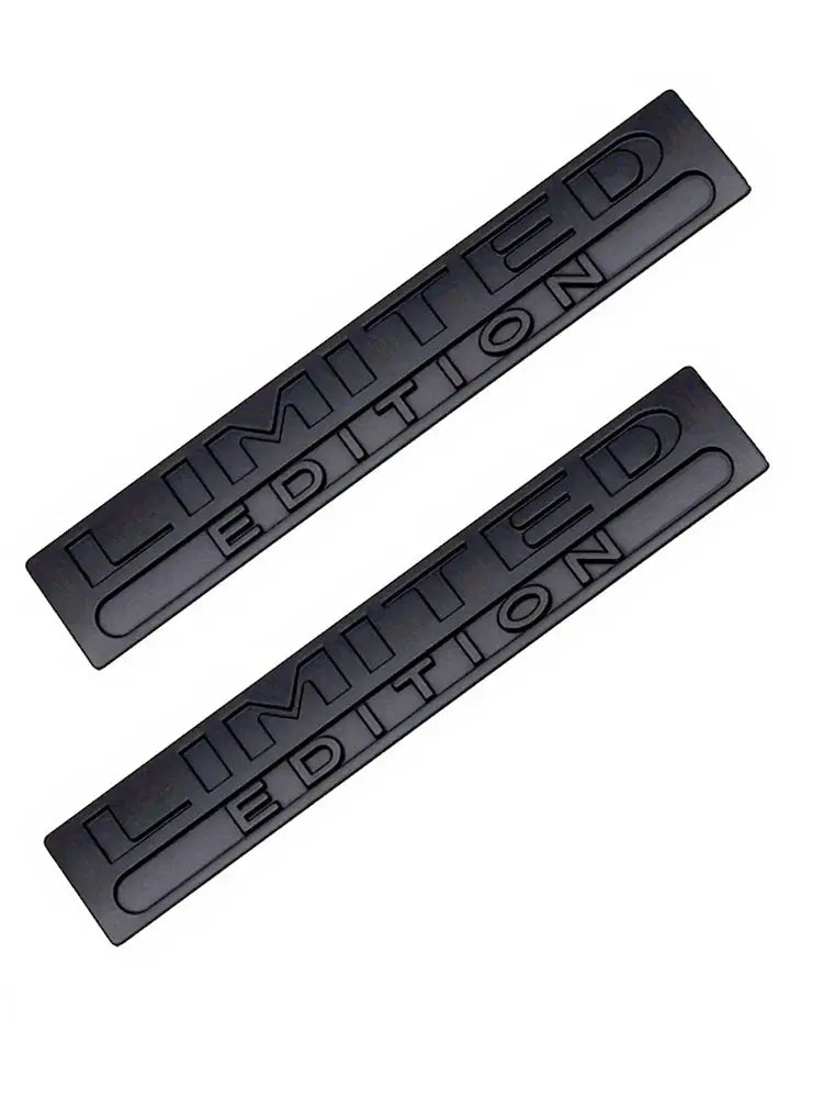 2-pack 3D metal emblems, limited edition car badge decals in black for rear trunk and side fender