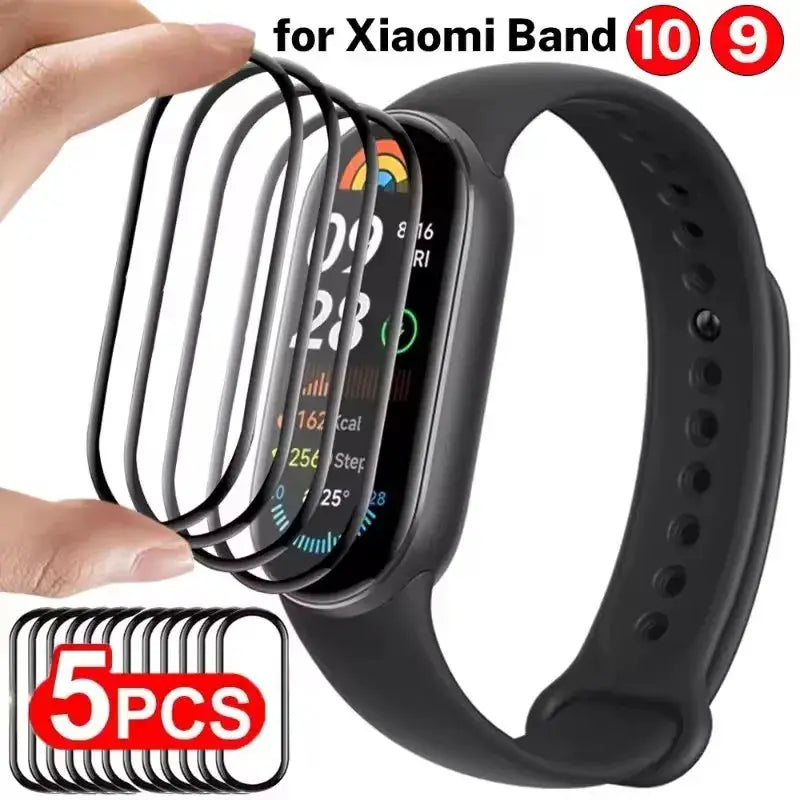 Xiaomi Mi Band 9 And 10 Screen Protectors 9D Curved Full Coverage Anti Scratch Film For Ultra Durable Protection