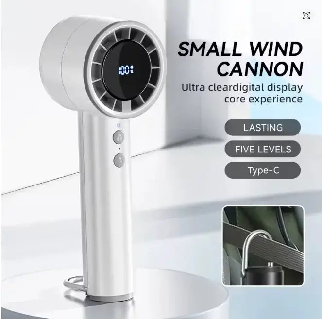 Portable Mini Fan Air Conditioner Cooler With Silent Operation LED Display USB Rechargeable High Wind Power Handheld