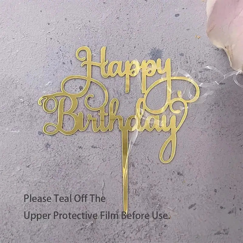 Happy Birthday Cake Toppers 14cm Acrylic Letter Set 10 or 20 Pcs Black Party Supplies Cake Decorations