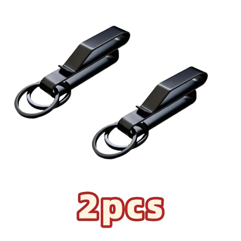Simples Market stainless steel waist hook key clip, black MOLLE buckle, 2pcs set