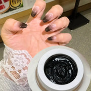 Black Pat Painting Gel Nail Polish With Air Cushion Gradient Matte Texture For Soak Off UV LED Nails