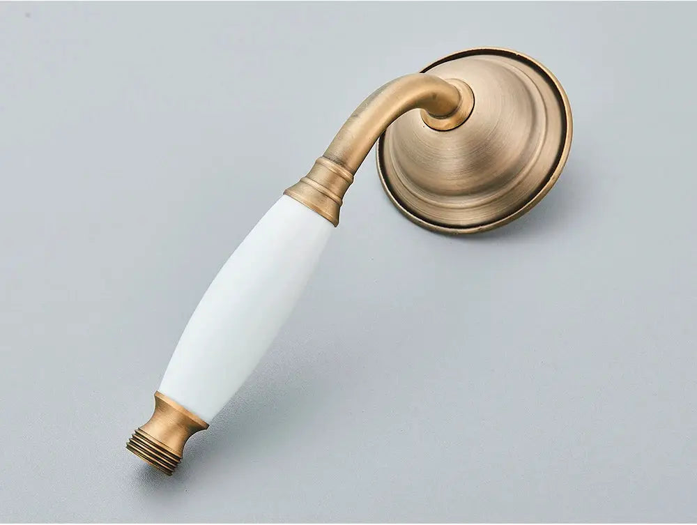 Simples Market antique brass ceramic handheld shower head with wall bracket and 150cm hose