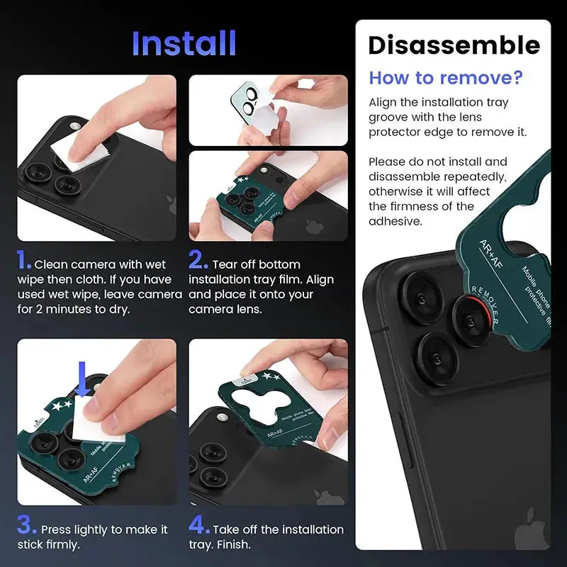 Metal Glass Camera Protector for iPhone 17 Pro/Max by Simples Market with tempered glass lens ring