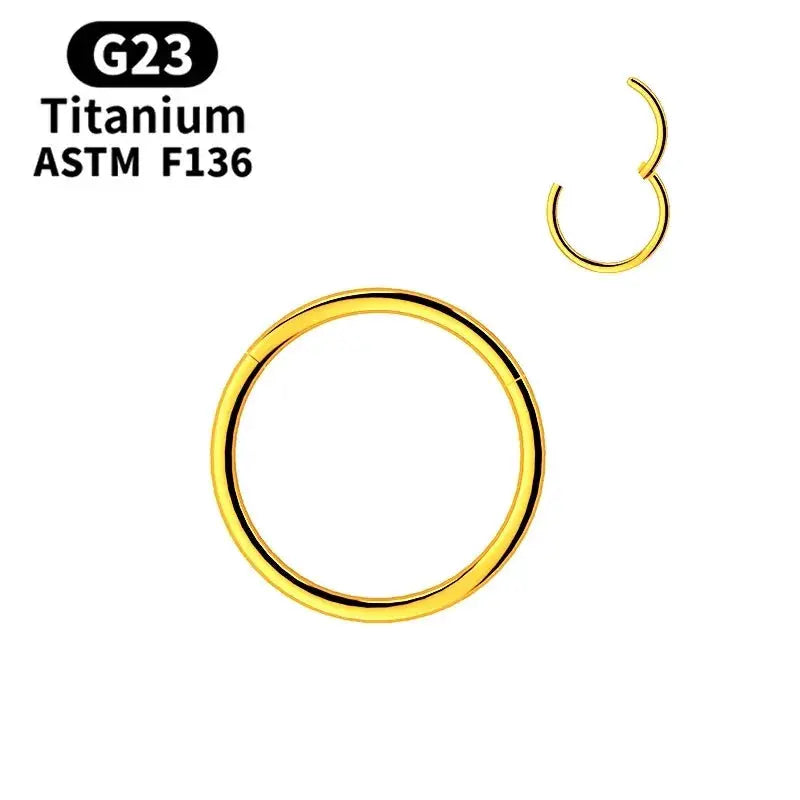 G23 Titanium Hinged Nose Ring 1Pc Cartilage Hoop Piercing Jewelry For Women Men Lip Ear Ring