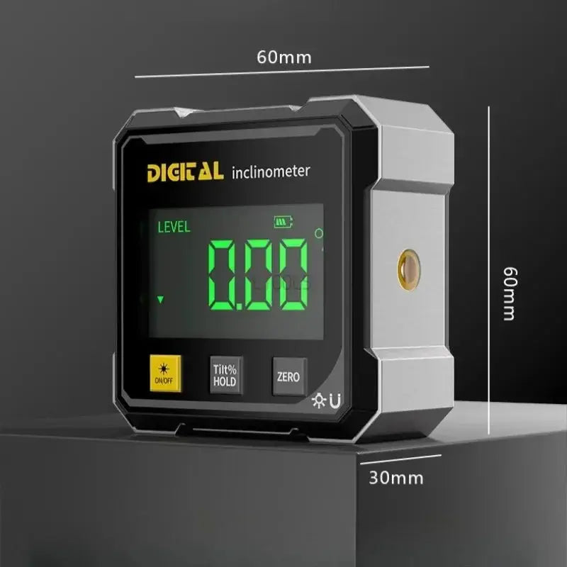 Pocket Digital Level Protractor Inclinometer Magnetic Base Dual Laser Lines 360 Degree Digital Angle Gauge