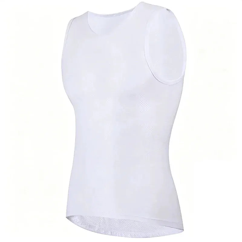 Simples Market men's white sleeveless cycling vest with cool mesh stretch fabric