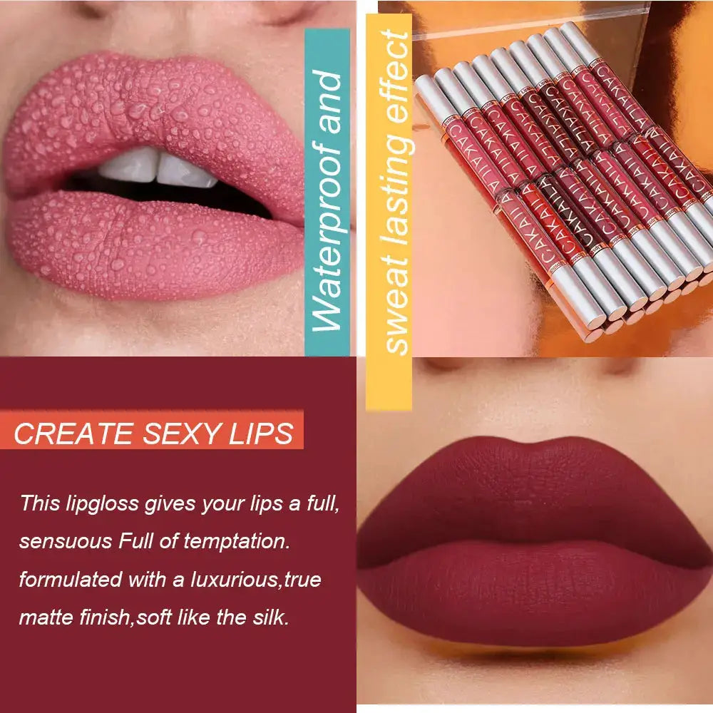 Matte Liquid Lipstick Lip Oil 10 Piece Set Waterproof Velvet Lip Gloss Long Lasting Non Transfer Nude Red Pink Makeup
