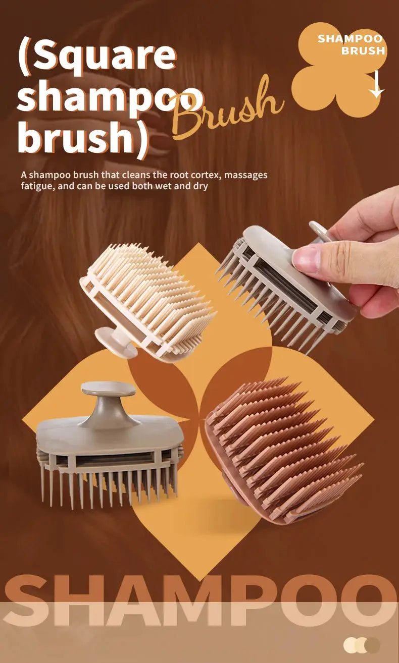 Silicone shampoo brush heads, 4 pcs, for scalp massage and hair washing in the shower
