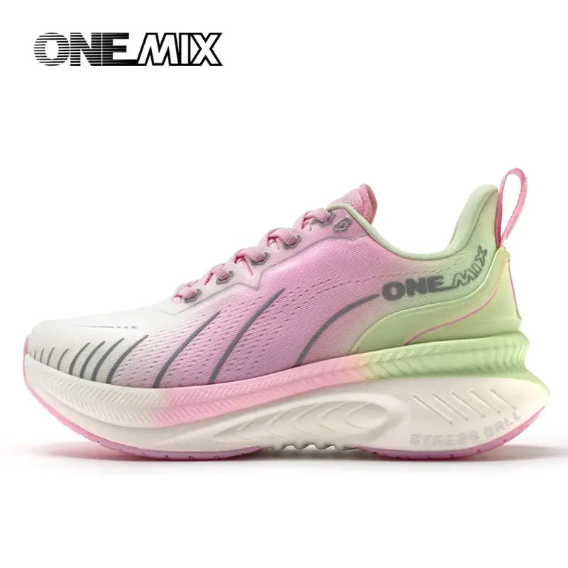 ONEMIX Cushioning Running Shoes For Men And Women Lace Up Heavy Runners Non Slip Outdoor Athletic Sneakers