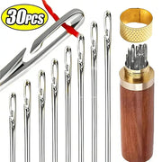 Side Hole Blind Sewing Needles Stainless Steel Self Threading Hand Sewing Pins For DIY Home Crafts Elderly Friendly