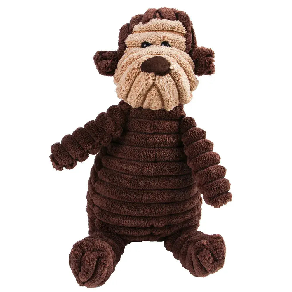 Corduroy Monkey And Pig Voice Plush Molar Toy For Dogs Vent Training Dental Care Teeth Cleaning Large Dog Toys