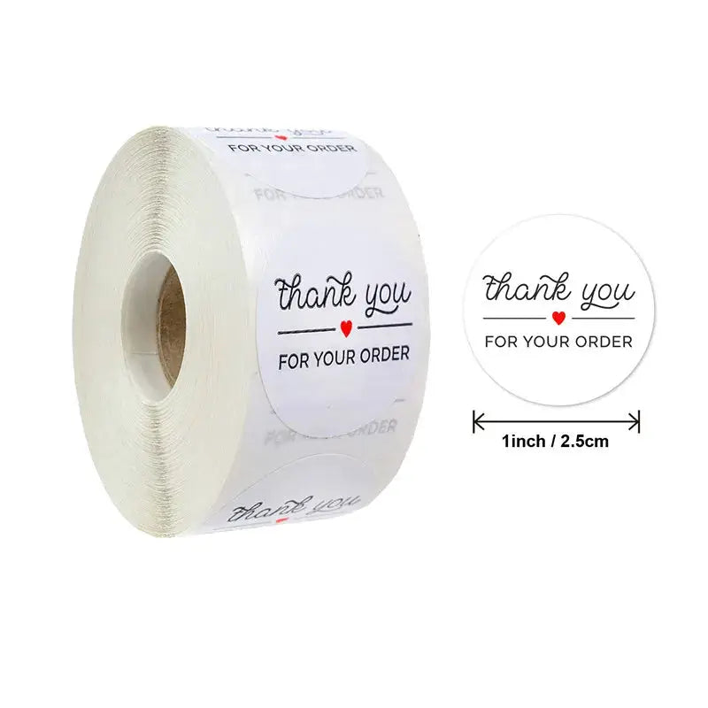 500 Pack Round Kraft Paper Thank You Stickers For Wedding Favors Gift Bags And Packaging