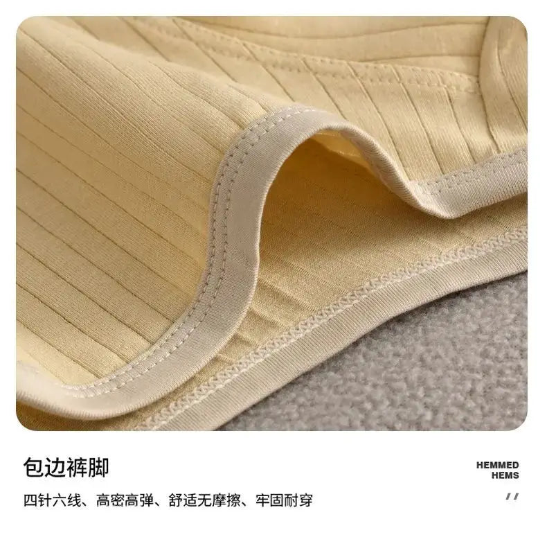 Men's beige striped boxer shorts underpants with ribbed knit and hemmed edges, 1pc, Simples Market