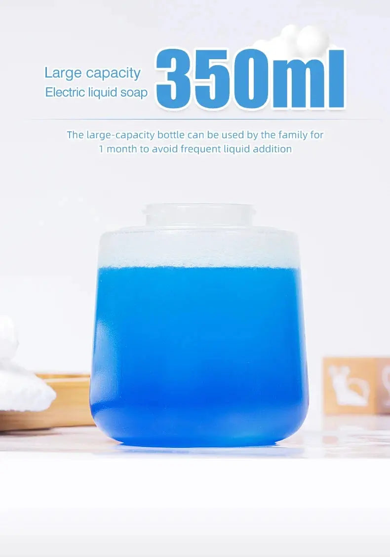HOMEFISH 350ml electric foam dispenser bottle with blue liquid soap