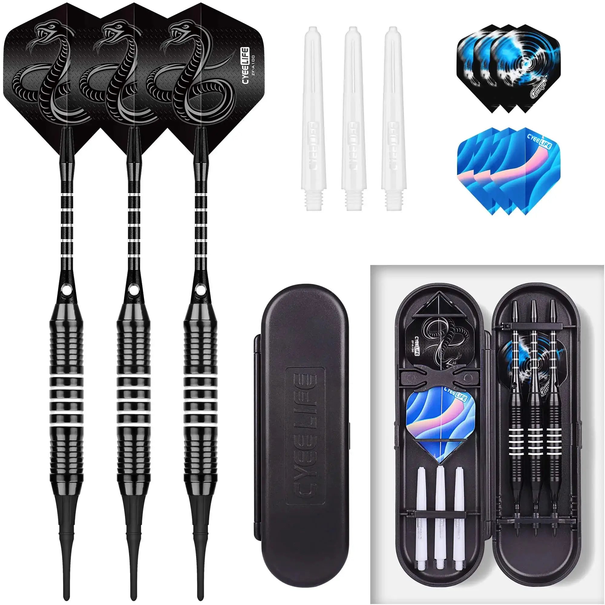 CyeeLife 18g Soft Tip Darts Set For Electronic Dartboards Professional Indoor Darts With Plastic Storage Box