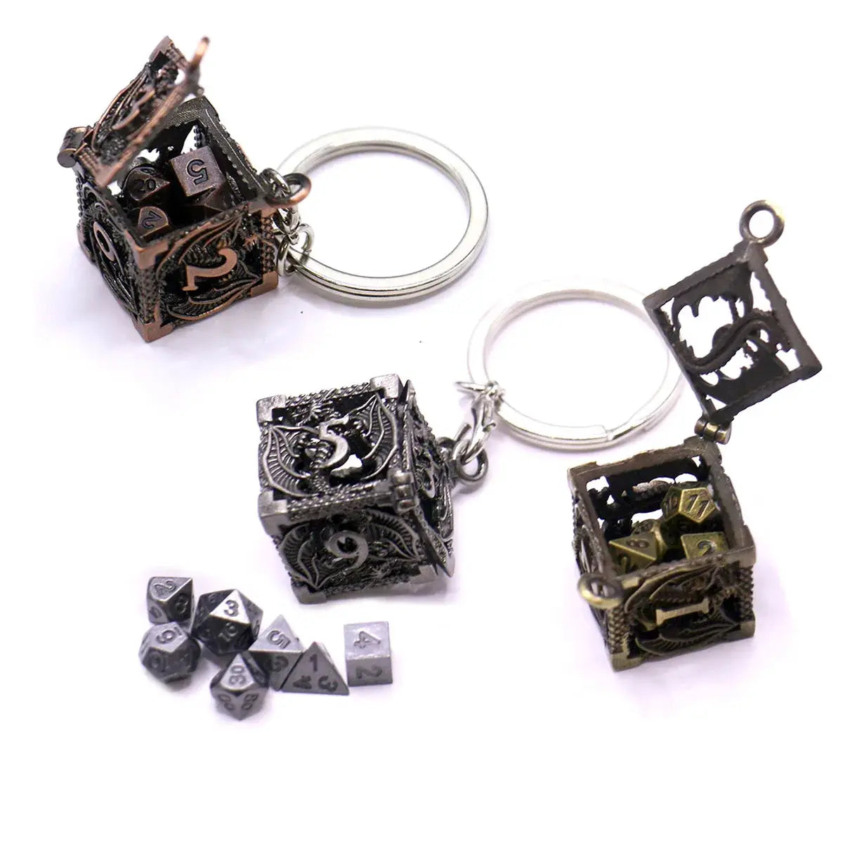 D6 Metal Case Seven Piece Metal Dice Set Portable Board Game Mini Kit Gamer Accessories